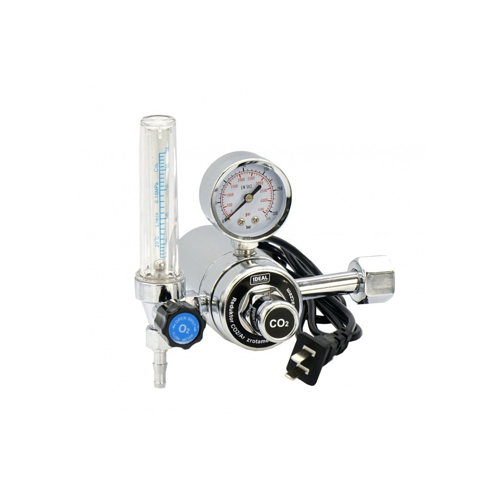 Reduktor CO2/Ar z rotametrem i podgrzewaczem 36V