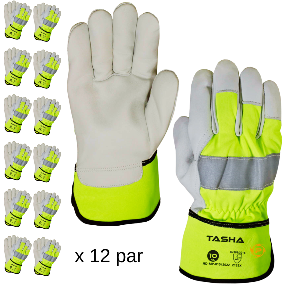 Rękawice skórzane monterskie LICO TASHA 12 par