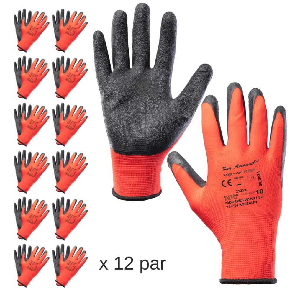 Rękawice robocze powlekane KEY ACCOUNT VIP-ER RED