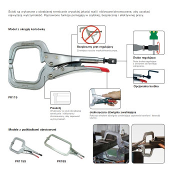 Ścisk kleszczowy C-CLAMP 165x46x56 mm