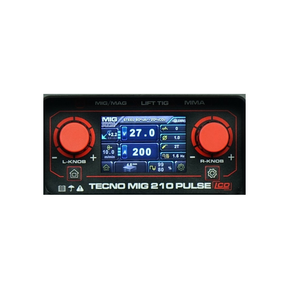 TECNO MIG 210 PULSE LCD MIG/TIG/MMA SYNERGIC ALU