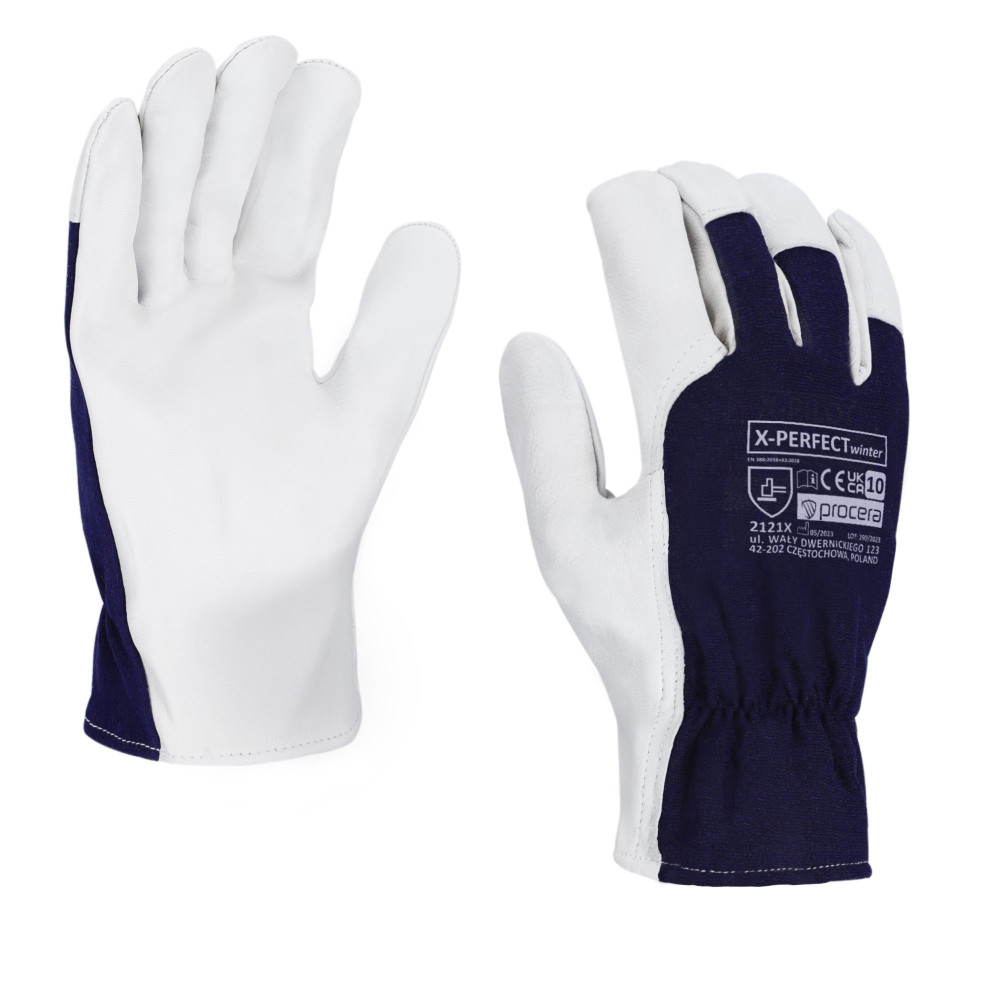 Rękawice robocze zimowe X-PERFECT WINTER – skóra kozia, ocieplane, PROCERA