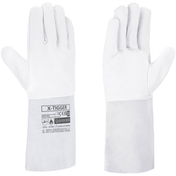 Rękawice skórzane spawalnicze TIG białe X-TIGGER długie Procera