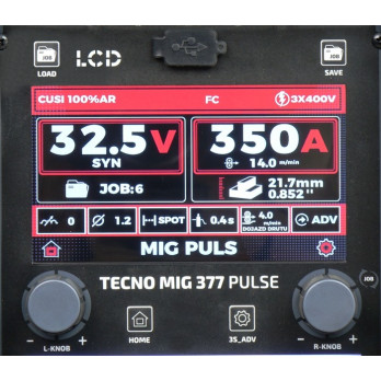 Półautomat spawalniczy TECNO MIG 377PT PULSE LCD BLACK Series 4x4 Ideal